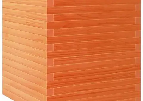 Jardinieră grădină, maro ceruit, 60x60x68,5 cm, lemn masiv pin - 2/5