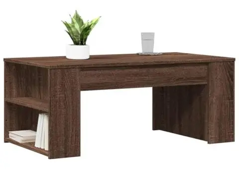 Măsuță de cafea, stejar maro, 102x55x42 cm, lemn prelucrat - 3/5