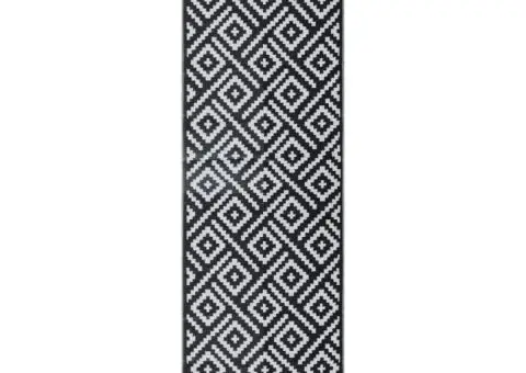 Covor de exterior, ARAKIL alb și negru, 80x250 cm, PP - 2/5