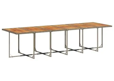 Set mobilier de grădină cu perne, 13 piese, gri, poliratan - 4/5