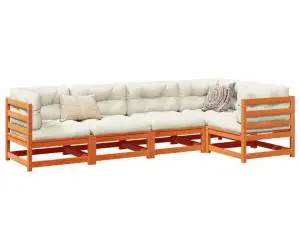 vidaXL Set mobilier de grădină cu perne, 5 piese, lemn masiv de pin