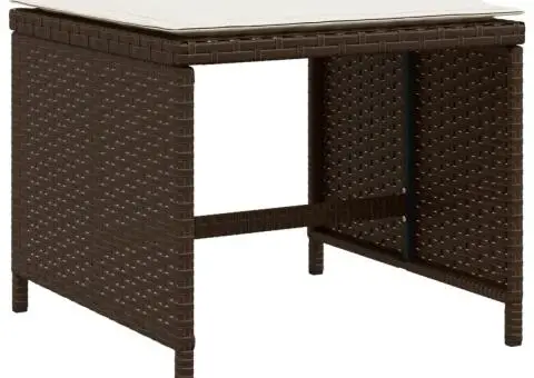 Set mobilier de grădină cu perne, 11 piese, maro, poliratan - 5/5