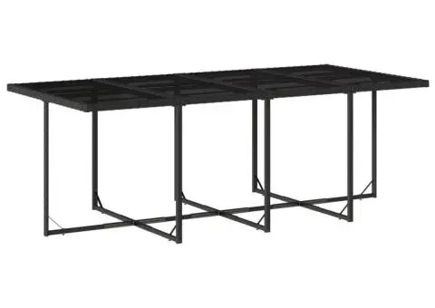 Set mobilier de grădină cu perne, 13 piese, negru, poliratan - 3/5