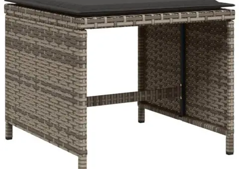 Set mobilier de grădină cu perne, 13 piese, gri, poliratan - 3/5