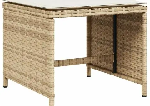 Set mobilier de grădină cu perne, 17 piese, bej, poliratan - 3/5