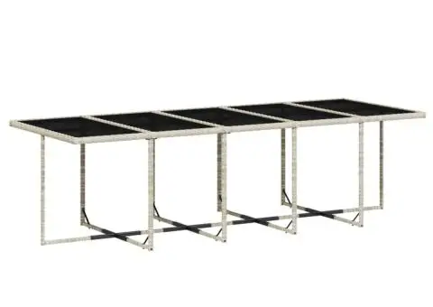 Set mobilier de grădină cu perne 15 piese gri deschis poliratan - 3/5