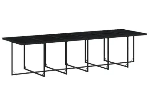 Set mobilier de grădină cu perne, 17 piese, negru, poliratan - 3/5