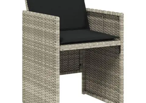 Set mobilier de grădină cu perne 17 piese gri deschis poliratan - 4/5