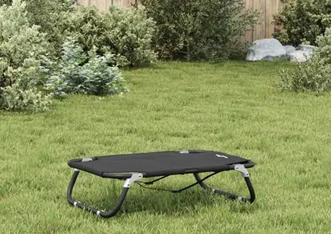 Pat de câini pliabil, antracit, țesătură Oxford și oțel - 4/5