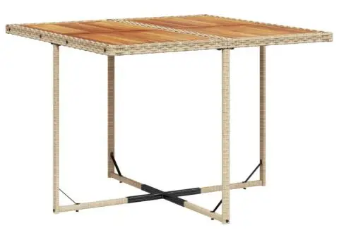 Set de masă pentru grădină, 9 piese, cu perne, bej, poliratan - 3/5