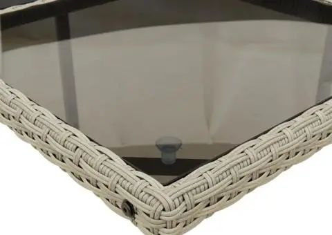 Set mobilier de grădină cu perne 11 piese gri deschis poliratan - 5/5