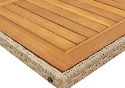 Set mobilier de grădină cu perne, 15 piese, bej, poliratan - 5/5