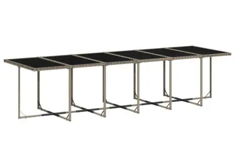 Set mobilier de grădină cu perne, 17 piese, gri, poliratan - 3/5