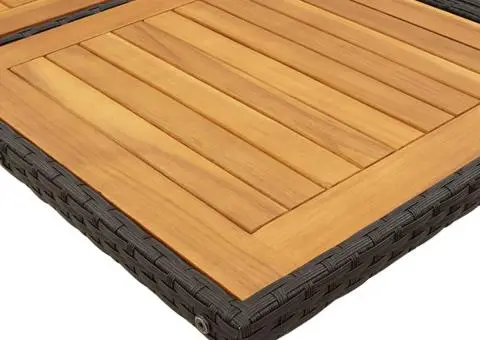 Set mobilier de grădină cu perne, 17 piese, negru, poliratan - 5/5