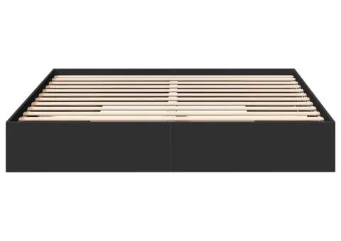 Cadru de pat cu sertare, negru, 180x200 cm, lemn prelucrat - 4/5