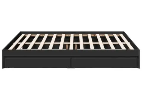 Cadru de pat cu sertare, negru, 180x200 cm, lemn prelucrat - 5/5