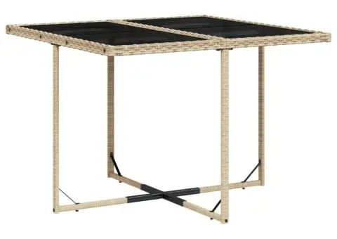 Set mobilier grădină cu perne, 11 piese bej combinat poliratan - 4/5