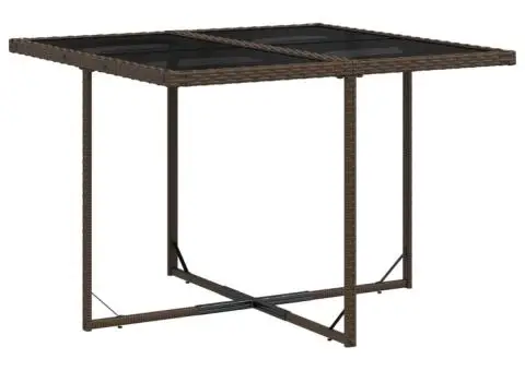 Set mobilier de grădină cu perne, 9 piese, maro, poliratan - 4/5