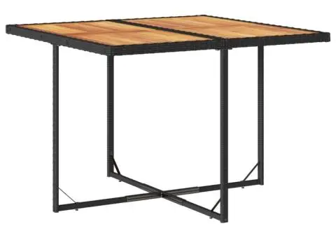 Set mobilier de grădină cu perne, 9 piese, negru, poliratan - 4/5