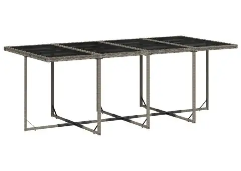 Set mobilier de grădină cu perne, 13 piese, gri, poliratan - 4/5