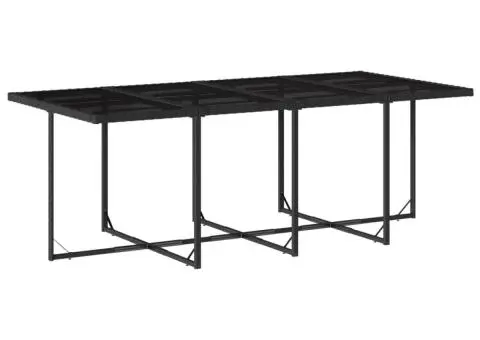 Set mobilier de grădină cu perne, 13 piese, negru, poliratan - 4/5