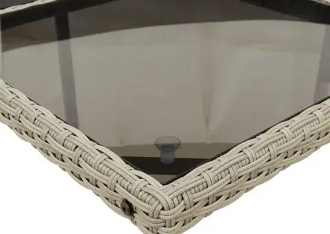 Set mobilier de grădină cu perne 11 piese gri deschis poliratan - 5/5