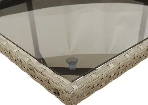 Set mobilier de grădină cu perne, 15 piese, gri, poliratan - 5/5