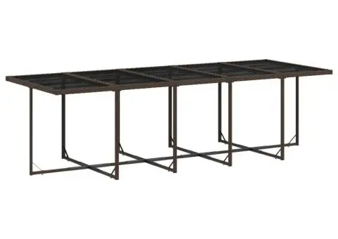 Set mobilier de grădină cu perne, 15 piese, maro, poliratan - 4/5