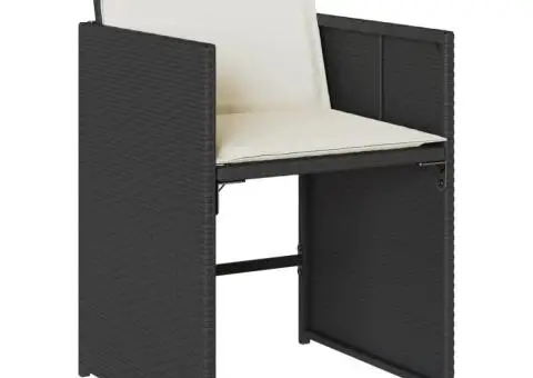 Set mobilier de grădină cu perne, 17 piese, negru, poliratan - 4/5