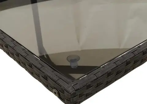 Set mobilier de grădină cu perne, 17 piese, negru, poliratan - 5/5