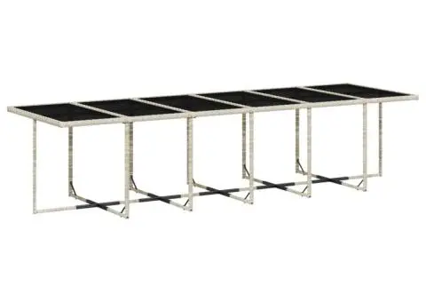 Set mobilier de grădină cu perne 17 piese gri deschis poliratan - 4/5