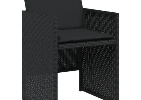 Set mobilier de grădină cu perne, 17 piese, negru, poliratan - 5/5
