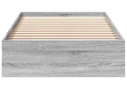Cadru de pat cu sertare gri sonoma 75x190 cm lemn prelucrat - 4/5