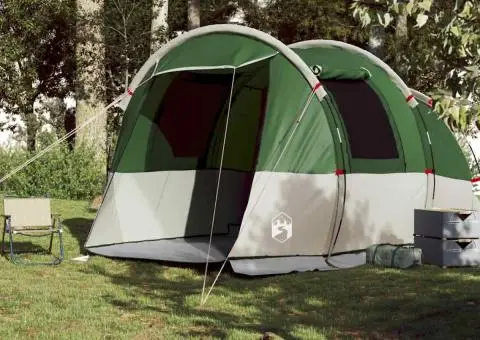 Cort de camping tunel pentru 4 persoane, verde, impermeabil - 3/5