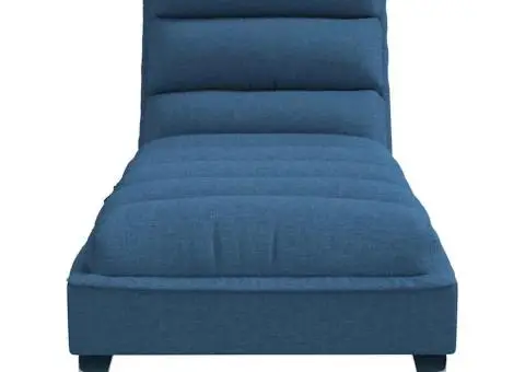 Șezlong de masaj cu perne, albastru, material textil - 4/5