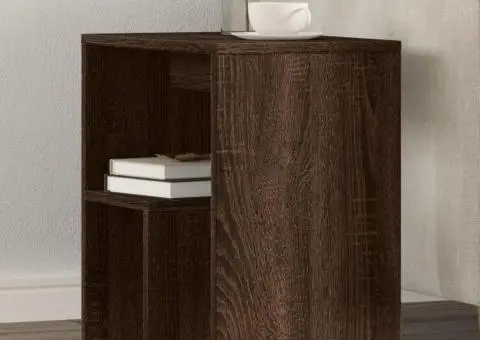 Masă laterală, 2 buc., stejar maro, 50x30x50 cm, lemn - 1/5