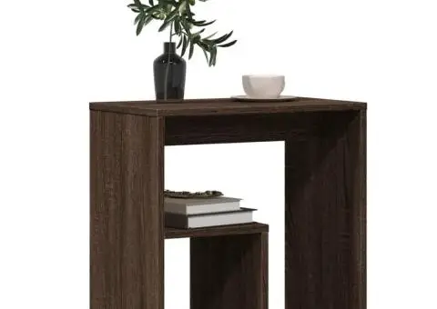 Masă laterală, 2 buc., stejar maro, 50x30x50 cm, lemn - 4/5