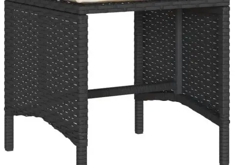 Set mobilier de grădină cu perne, 6 piese, negru, poliratan - 5/5