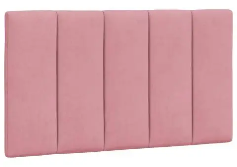 Pat cu saltea, roz, 90x200 cm, catifea - 5/5