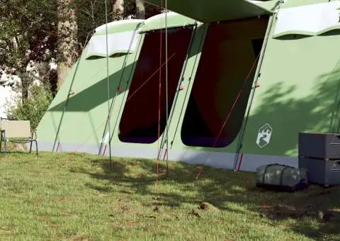 Cort de familie tunel, 10 persoane, verde, impermeabil - 3/5