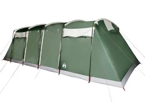 Cort de familie tunel, 10 persoane, verde, impermeabil - 5/5