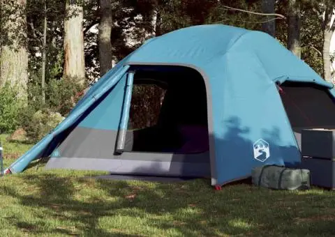 Cort de camping cupolă pentru 4 persoane, albastru, impermeabil - 1/5