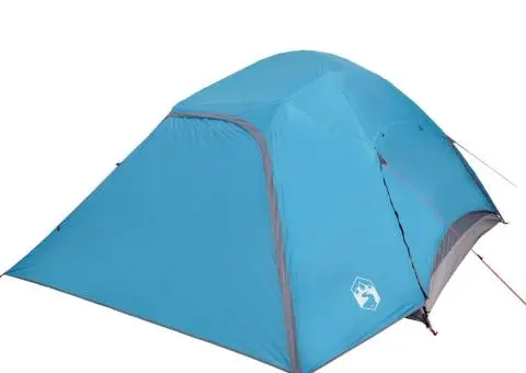 Cort de camping cupolă pentru 4 persoane, albastru, impermeabil - 5/5