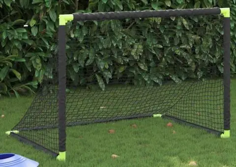 Poartă de fotbal pentru copii, pliabilă, negru, 90x64x64 cm - 1/5