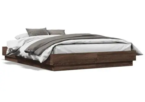 Cadru de pat, stejar maro, 120x190 cm, lemn prelucrat - 2/5