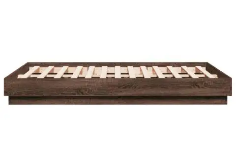 Cadru de pat, stejar maro, 120x190 cm, lemn prelucrat - 5/5