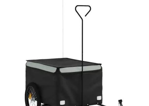 Remorcă pentru biciclete, negru și gri, 30 kg, fier - 2/5
