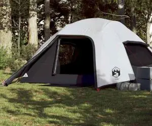 vidaXL Cort camping cupolă 4 persoane alb, țesătură opacă, impermeabil