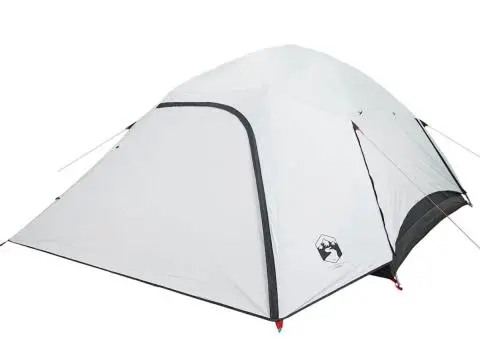 Cort camping cupolă 4 persoane alb, țesătură opacă, impermeabil - 5/5