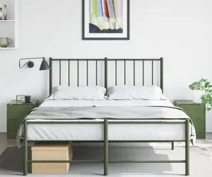 vidaXL Noptiere, 2 buc., verde olive, 34,5x39x44 cm, oțel